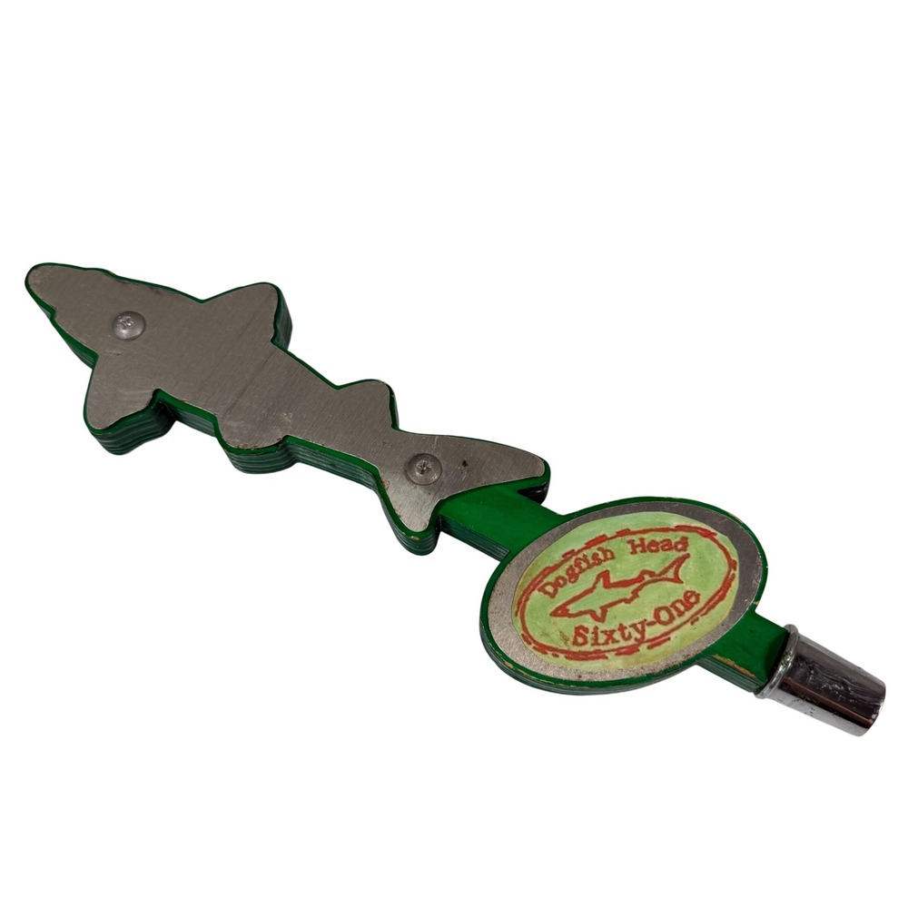 Dogfish Head Sixty-One Beer Tap Handle Green Shark Metal Logo Bar Decor
